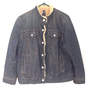 Gap Denim/Jean Bomber Jacket - “Sherpa” Lined